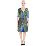 Peacock Bird Feathers Pheasant Nature Animal Texture Pattern Wrap Up Cocktail Dress