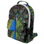 Peacock Bird Feathers Pheasant Nature Animal Texture Pattern Flap Pocket Backpack (Small)