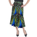 Peacock Bird Feathers Pheasant Nature Animal Texture Pattern Midi Mermaid Skirt