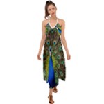 Peacock Bird Feathers Pheasant Nature Animal Texture Pattern Halter Tie Back Dress 