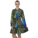 Peacock Bird Feathers Pheasant Nature Animal Texture Pattern All Frills Chiffon Dress