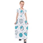 Pattern Business Graphics Seamless Background Texture Desktop Design Concept Geometric Kids  Short Sleeve Maxi Dress