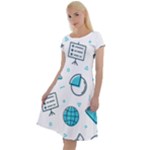 Pattern Business Graphics Seamless Background Texture Desktop Design Concept Geometric Classic Short Sleeve Dress