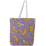 Pattern Bananas Fruit Tropical Seamless Texture Graphics Full Print Rope Handle Tote (Large)