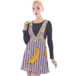 Pattern Bananas Fruit Tropical Seamless Texture Graphics Plunge Pinafore Velour Dress