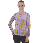 Pattern Bananas Fruit Tropical Seamless Texture Graphics Women s Long Sleeve Raglan T-Shirt