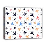 Airplane Pattern Plane Aircraft Fabric Style Simple Seamless Deluxe Canvas 20  x 16  (Stretched)