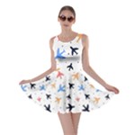 Airplane Pattern Plane Aircraft Fabric Style Simple Seamless Skater Dress