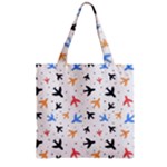 Airplane Pattern Plane Aircraft Fabric Style Simple Seamless Zipper Grocery Tote Bag