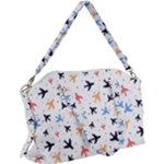 Airplane Pattern Plane Aircraft Fabric Style Simple Seamless Canvas Crossbody Bag