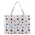 Airplane Pattern Plane Aircraft Fabric Style Simple Seamless Zipper Medium Tote Bag