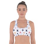 Airplane Pattern Plane Aircraft Fabric Style Simple Seamless Cross Back Sports Bra