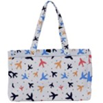 Airplane Pattern Plane Aircraft Fabric Style Simple Seamless Canvas Work Bag