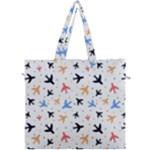 Airplane Pattern Plane Aircraft Fabric Style Simple Seamless Canvas Travel Bag
