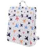 Airplane Pattern Plane Aircraft Fabric Style Simple Seamless Flap Top Backpack