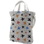 Airplane Pattern Plane Aircraft Fabric Style Simple Seamless Canvas Messenger Bag