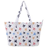 Airplane Pattern Plane Aircraft Fabric Style Simple Seamless Full Print Shoulder Bag