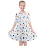 Airplane Pattern Plane Aircraft Fabric Style Simple Seamless Kids  All Frills Chiffon Dress