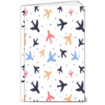 Airplane Pattern Plane Aircraft Fabric Style Simple Seamless 8  x 10  Hardcover Notebook