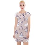 Abstract Leaf Nature Natural Beautiful Summer Pattern Cap Sleeve Bodycon Dress