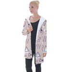 Abstract Leaf Nature Natural Beautiful Summer Pattern Longline Hooded Cardigan