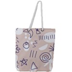 Abstract Leaf Nature Natural Beautiful Summer Pattern Full Print Rope Handle Tote (Large)