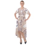 Abstract Leaf Nature Natural Beautiful Summer Pattern Front Wrap High Low Dress