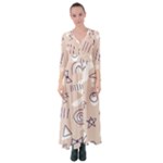 Abstract Leaf Nature Natural Beautiful Summer Pattern Button Up Maxi Dress