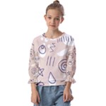 Abstract Leaf Nature Natural Beautiful Summer Pattern Kids  Cuff Sleeve Top