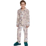 Abstract Leaf Nature Natural Beautiful Summer Pattern Kids  Long Sleeve Velvet Pajamas Set