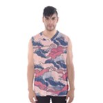 Waves Ocean Sea Water Pattern Rough Seas Digital Art Nature Nautical Men s Basketball Tank Top