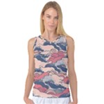 Waves Ocean Sea Water Pattern Rough Seas Digital Art Nature Nautical Women s Basketball Tank Top