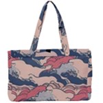 Waves Ocean Sea Water Pattern Rough Seas Digital Art Nature Nautical Canvas Work Bag