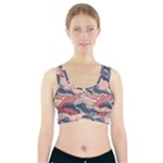 Waves Ocean Sea Water Pattern Rough Seas Digital Art Nature Nautical Sports Bra With Pocket