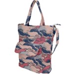 Waves Ocean Sea Water Pattern Rough Seas Digital Art Nature Nautical Shoulder Tote Bag