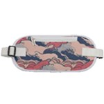 Waves Ocean Sea Water Pattern Rough Seas Digital Art Nature Nautical Rounded Waist Pouch