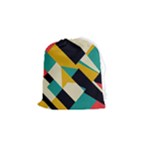 Geometric Pattern Retro Colorful Abstract Drawstring Pouch (Small)