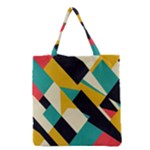 Geometric Pattern Retro Colorful Abstract Grocery Tote Bag
