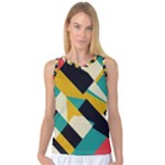 Geometric Pattern Retro Colorful Abstract Women s Basketball Tank Top