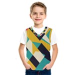 Geometric Pattern Retro Colorful Abstract Kids  Basketball Tank Top