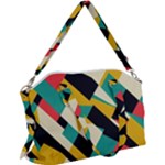 Geometric Pattern Retro Colorful Abstract Canvas Crossbody Bag