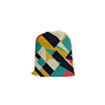 Geometric Pattern Retro Colorful Abstract Drawstring Pouch (XS)