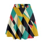 Geometric Pattern Retro Colorful Abstract High Waist Skirt
