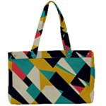 Geometric Pattern Retro Colorful Abstract Canvas Work Bag