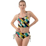 Geometric Pattern Retro Colorful Abstract Mini Tank Bikini Set