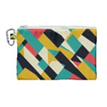 Geometric Pattern Retro Colorful Abstract Canvas Cosmetic Bag (Large)