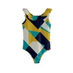 Geometric Pattern Retro Colorful Abstract Kids  Frill Swimsuit