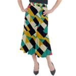 Geometric Pattern Retro Colorful Abstract Midi Mermaid Skirt