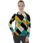 Geometric Pattern Retro Colorful Abstract Women s Long Sleeve Raglan T-Shirt