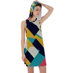 Geometric Pattern Retro Colorful Abstract Racer Back Hoodie Dress